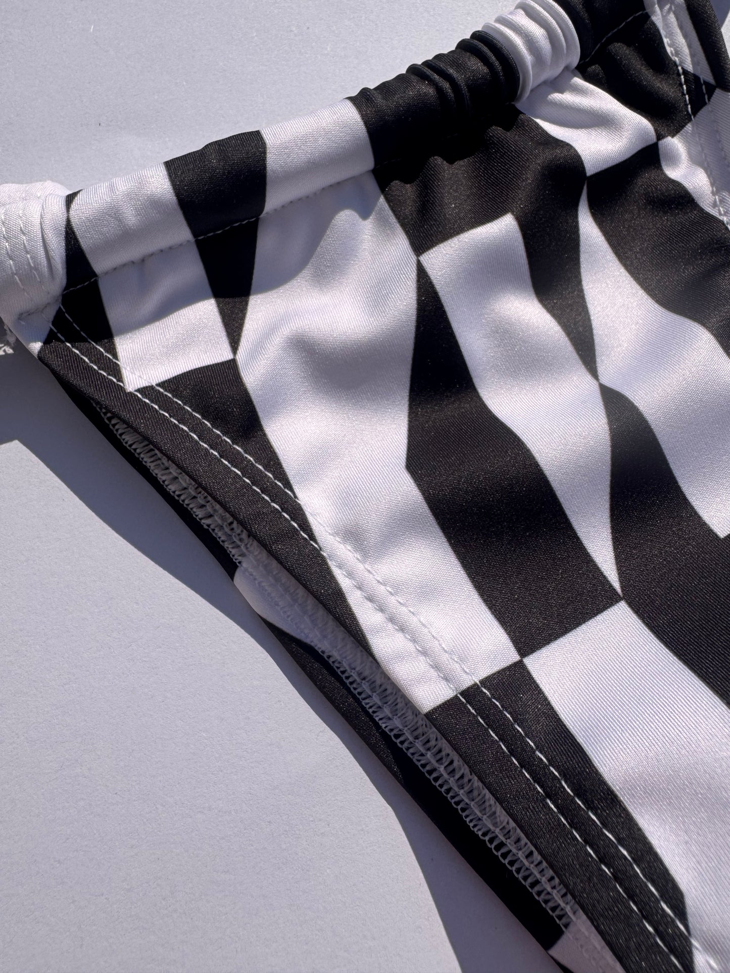 Cueca Cortina Padrão Preto e branco